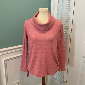 Women’s J.Jill Cowl Neck Waffle Knit Long Sleeve Turtleneck Medium Petite